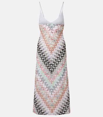 Vestido midi de lamé en zigzag | Missoni