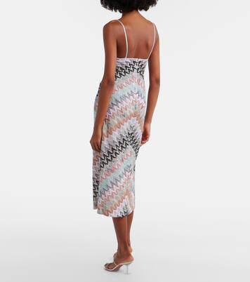 Vestido midi de lamé en zigzag | Missoni
