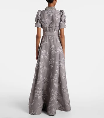 Vestido de fiesta Ruth de brocado con cinturón | Rebecca Vallance