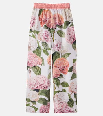 Bedruckte Hose aus Seidensatin | Dolce&Gabbana Kids