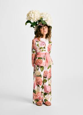 Bedruckte Hose aus Seidensatin | Dolce&Gabbana Kids