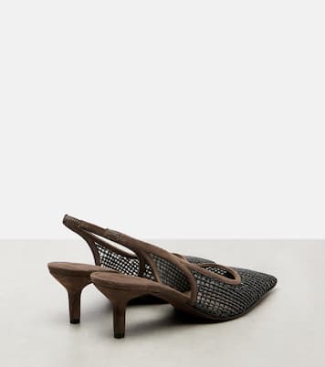 Slingback-Pumps Monili 55 mit Veloursleder | Brunello Cucinelli