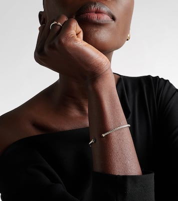 Micro Cable Flex® sterling silver and 14kt gold cuff bracelet with topaz | David Yurman