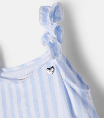 Striped linen-blend dress | Monnalisa