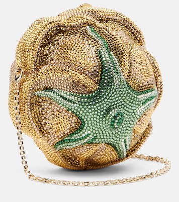 Golden Rose crystal-embellished clutch | Judith Leiber Couture