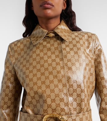 GG Canvas belted coat | Gucci