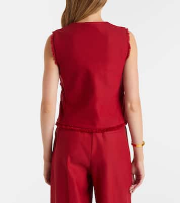 Sumero fringed cotton gabardine vest | Max Mara