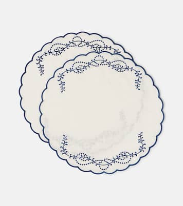 Set di 2 tovagliette in lino con ricamo | Cabana