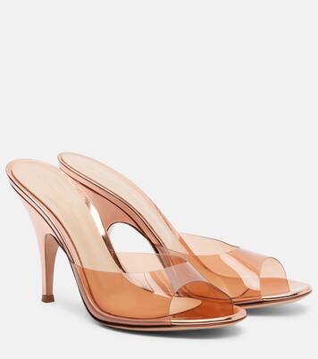 95 leather-trimmed PVC mules | Gianvito Rossi