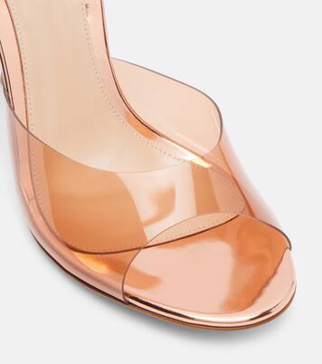 95 leather-trimmed PVC mules | Gianvito Rossi