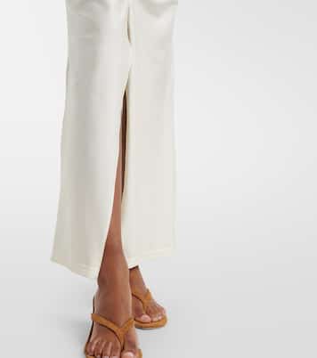 Cutout floral-appliqué ruched maxi dress | Adriana Degreas