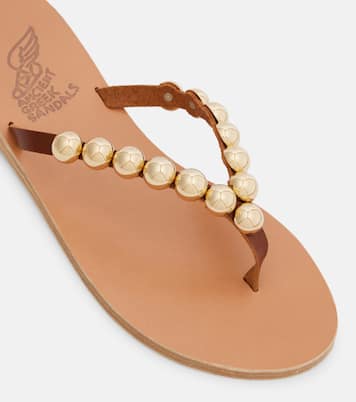 Endoxi studded leather thong sandals | Ancient Greek Sandals