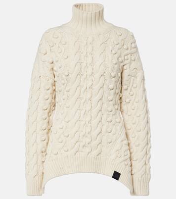 Cable-knit draped wool turtleneck sweater | Stella McCartney
