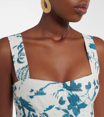 Floral cotton and linen crop top | Erdem
