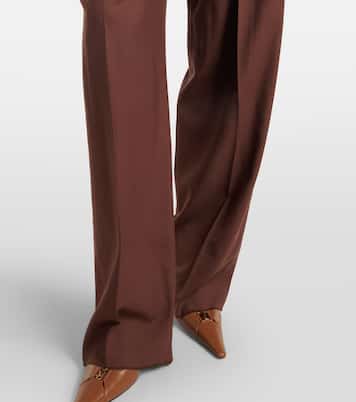 Pleated wool gabardine wide-leg pants | Saint Laurent