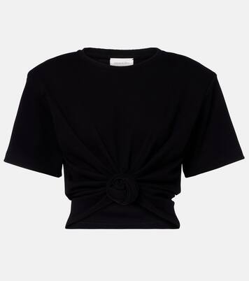 Cropped cotton-blend T-shirt | Magda Butrym