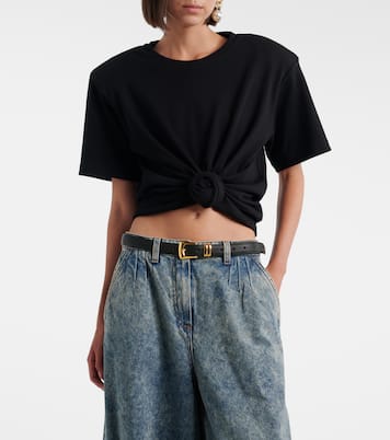 Cropped cotton-blend T-shirt | Magda Butrym