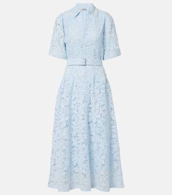 Deanna lace guipure cotton midi dress | Simkhai
