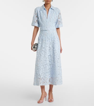 Deanna lace guipure cotton midi dress | Simkhai