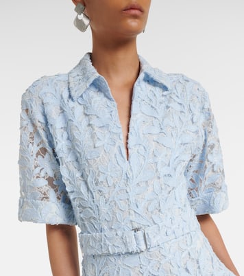 Deanna lace guipure cotton midi dress | Simkhai