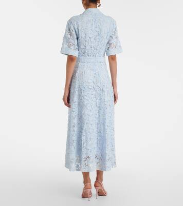 Deanna lace guipure cotton midi dress | Simkhai