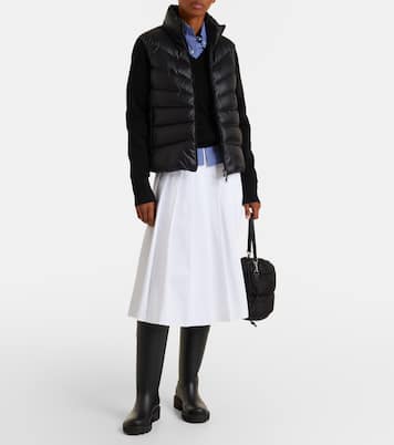 Tricot down-paneled virgin wool cardigan | Moncler