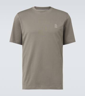 Logo cotton jersey T-shirt  | Brunello Cucinelli