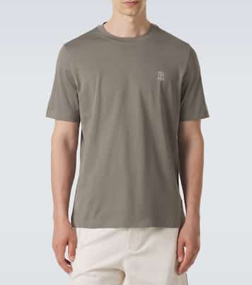 Logo cotton jersey T-shirt  | Brunello Cucinelli