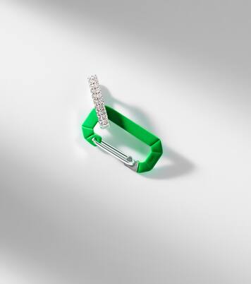 Einzelner Ohrring Chiara Small aus 18kt Weißgold mit Sterlingsilber, Emaille und Diamanten | Eéra