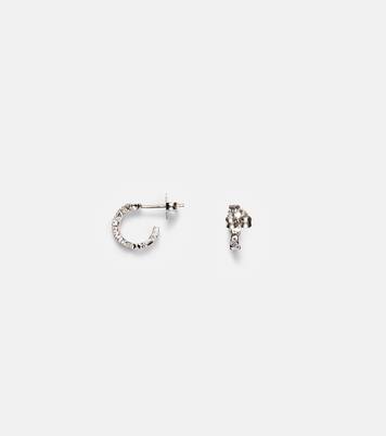 Fireworks 18kt white gold hoop earrings with diamonds | Suzanne Kalan