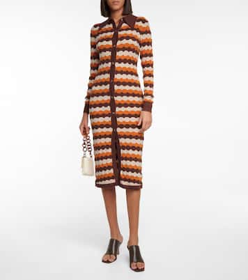 Gestreiftes Midikleid aus Jacquard | Dodo Bar Or