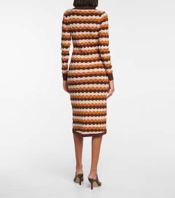 Gestreiftes Midikleid aus Jacquard | Dodo Bar Or