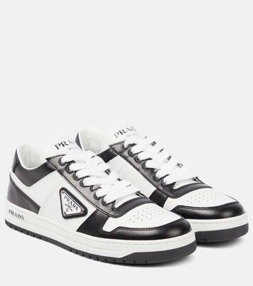 Logo leather sneakers | Prada