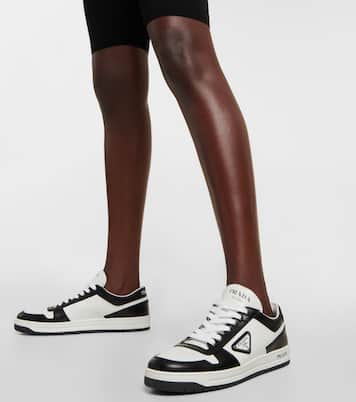 Logo leather sneakers | Prada