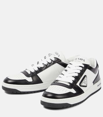 Logo leather sneakers | Prada