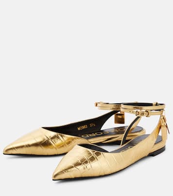 Padlock croc-effect ballet flats | Tom Ford