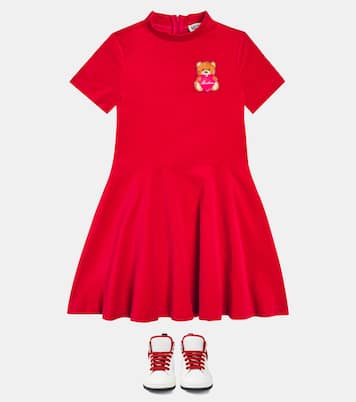 Teddy Bear velvet dress | Moschino Kids