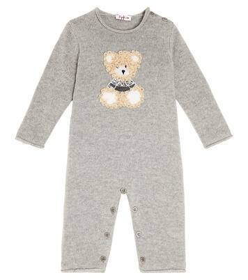 Baby teddy bear virgin wool onesie | Il Gufo