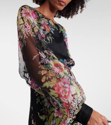 Robe longue en soie à fleurs | Etro