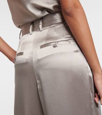 High-Rise-Hose Luisa aus Satin | Staud