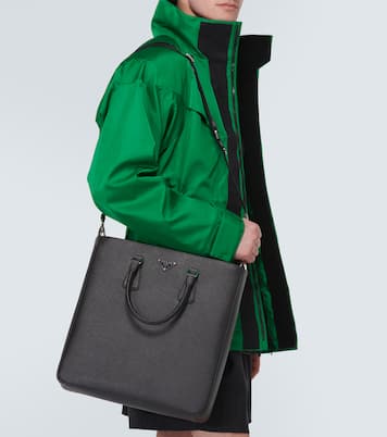 로고 레더 토트 백 | Prada