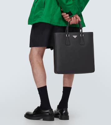 로고 레더 토트 백 | Prada