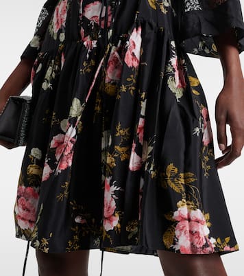 Floral silk crêpe de chine minidress  | Erdem
