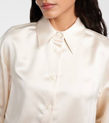 Abito lungo in raso con piume | The Attico