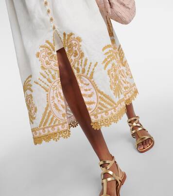Besticktes Midikleid Waverly aus Leinen | Zimmermann