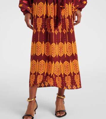 فستان لف من الحرير بطبعات | Johanna Ortiz