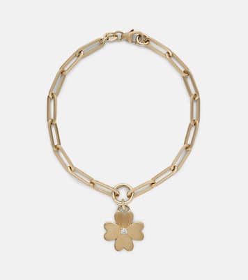 Four Heart Clover 18kt gold chain bracelet with diamonds | FoundRae