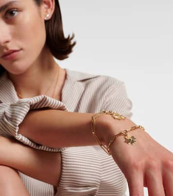 Four Heart Clover 18kt gold chain bracelet with diamonds | FoundRae