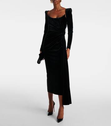 Robe midi en velours | Alex Perry