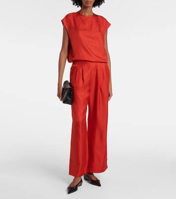 Pantalon ample Isola en soie | Asceno
